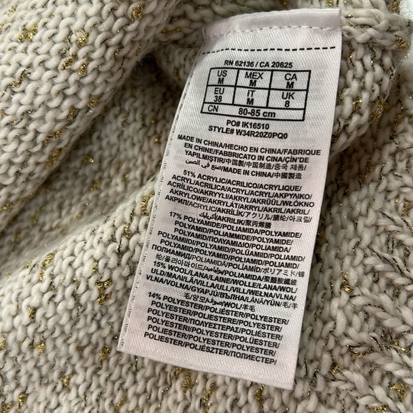 Guess Sweater with Beaded Shoulder Design & Metallic Threads-Sz M - Picture 13 of 14